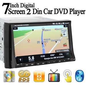 GPS Navigation Car DVD Player Double Din 7 HD Bluetooth Ipod FM/AM 