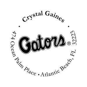  Florida Gators Round Address Stamp   Blue Ink Office 