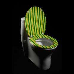   Cabana Stripe Designer Melamine Toilet Seat Cover  