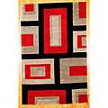 Asian Hand tufted Red/ Black Wool Rug (5 x 78) Today $ 