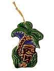 Hawaiian hand made Tiki God Ku Coconut Palm Tree Ornament Ceramic 2 