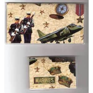  Checkbook Cover Debit Set Made with United States Marines 