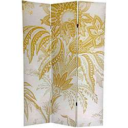 Canvas Double sided 6 foot Neutral Floral Room Divider (China 