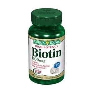  Natures Bounty Biotin 1000 mcg High Potency Dietary Supplement 