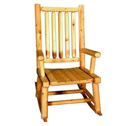 Rustic Adirondack Cedar Log Rocking Chair  
