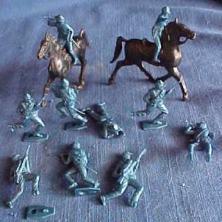 Vintage 1960s MPC Civil War Cavalry Play Set Figures & Horses Marx 
