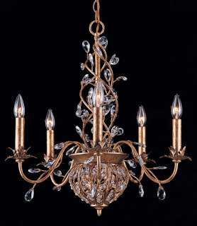 Paris flea chandelier in gold leaf finish accented with hand cut 