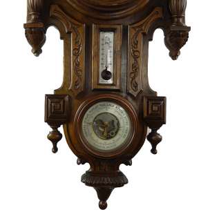 Antique French Grosjean Freres wall clock with Barometer 