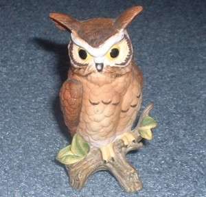Vintage OWL figurine LEFTON horned PORCELAIN owlet OLD  