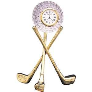  Golf over Detailed Club Full Lead Crystal Clock