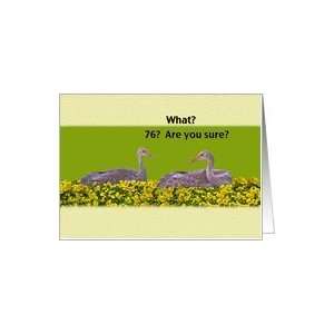 76th Birthday Card with Two Sandhill Cranes Card
