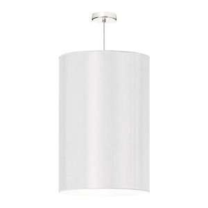   Light Round Pendant in White with Silk Glow Pearl Drum Shade and 840