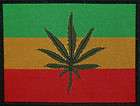 Rasta Jamaica Pot Leaf Marijuana Woven Hippie Patch