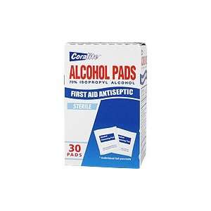  Alcohol Pads   First Aid Antiseptic, 30 pads,(Coralite 