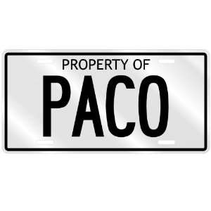  PROPERTY OF PACO LICENSE PLATE SING NAME