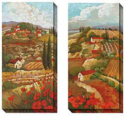 Cecile Broz Red Tuscan Oversized Canvas Art Set  