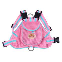  Blue Adjustable Mesh Harness with Velcro Back Pouch  