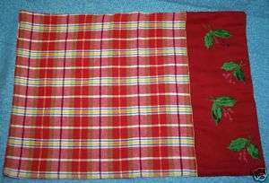 Red Cotton Christmas Holiday TABLE RUNNER + PLACEMATS  