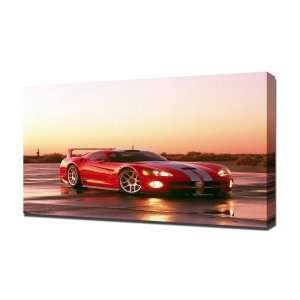 Dodge Viper Red   Canvas Art   Framed Size 12x16   Ready To Hang 