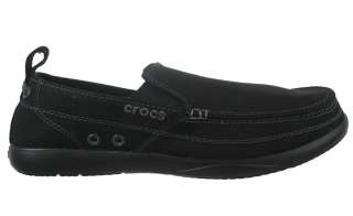 Crocs Mens Shoes Walu Black Canvas Comfort Loafer 11270  