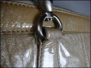   Frankie Large Golden Silver Patent Satchel Handbag 845886011081  