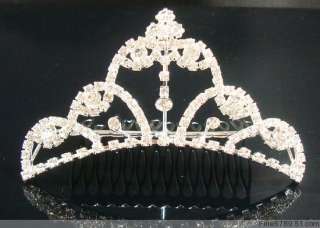 Lots Fashion 6pcs Mixed Crystal Rhinestone Crowns  