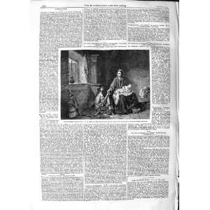   1859 FAMILY HOUSE SCENE MOTHER BABY LITTLE GIRL HAYNES