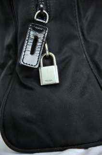 PRADA Black Nylon TESSUTO SPORT Square Handbag Shoulder Bag Purse+Lock 