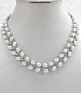   & PEARL NECKLACE & EARRINGS SET FOR BRIDAL WEDDING PROM C257  