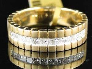 14K BRUSHED GOLD MENS DIAMOND WEDDING BAND RING .52 CT  