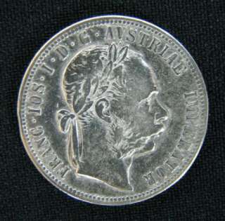 ANTIQUE AUSTRIAN 1 FLORIN 1883 SILVER COIN AUSTRIA   HUNGARY CLEANED 