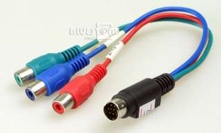 Pin S Video Male to 3 RCA TV AV Female Cable Adapter  
