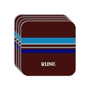 Personal Name Gift   RUNE Set of 4 Mini Mousepad Coasters (blue 