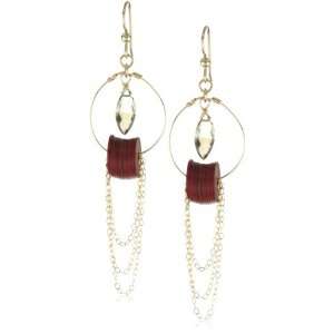   Burklund Indian Essence Gold Filled Circle Draped Earrings Jewelry