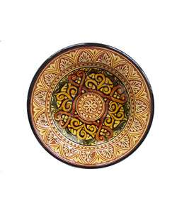Engraved Marigold Ceramic Plate (Morocco)  