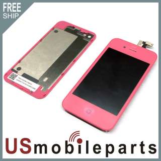 CDMA iphone 4 Compatible Pink LCD Touch Sreen Assembly Back Cover 