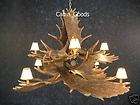 cast moose 10 antler chandelier downlight rawhide shade returns not