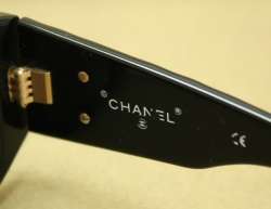 CHANEL Sunglasses Black Quilted Gold CC 01450 94305 Case Vntg 