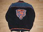 CHICAGO BEARS SUEDE LEATHER JACKET NFL XL BLUE