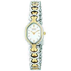 Citizen Womens Eco Drive Silhouette Two tone Crystal Watch 