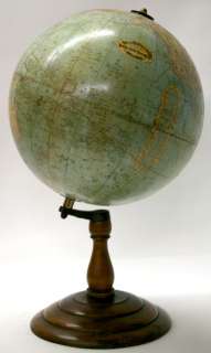 12  TERRESTRIAL ANTIQUE TABLE GLOBE 1890 RAND MC NALLY  