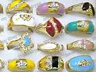 wholesale lot resale 10 multicolor enamel cute ringsHE1