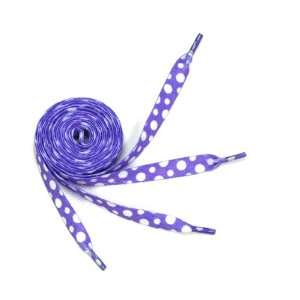  Purple / Polka Dot Shoelace / Flat Shoelace 124~126cm 