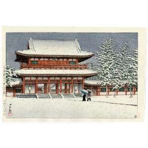   Woodblock Print; Snow at Heian Shrine, Kyoto,