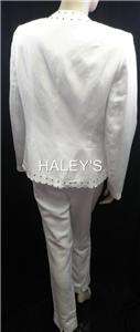 New Zoey White Linen Ladies Pants Suit Misses Size 10 RV$755  