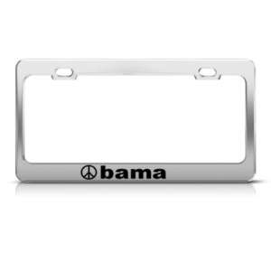 PEACE AND OBAMA METAL LICENSE PLATE FRAME  