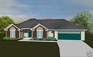 House Plans for 1650 Sq. Ft. 3 Bedroom House w/Garage  