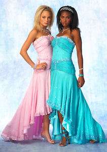 National Winning Pageant Prom Blue Glitz Dress Gown 4  