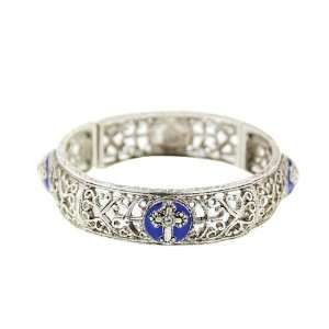  Sapphire Blue Cross Stretch Bracelet Jewelry