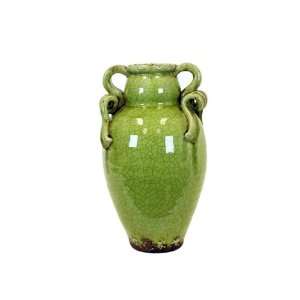  UTC 76042 Green Ceramic Vase with Tuscany Accent